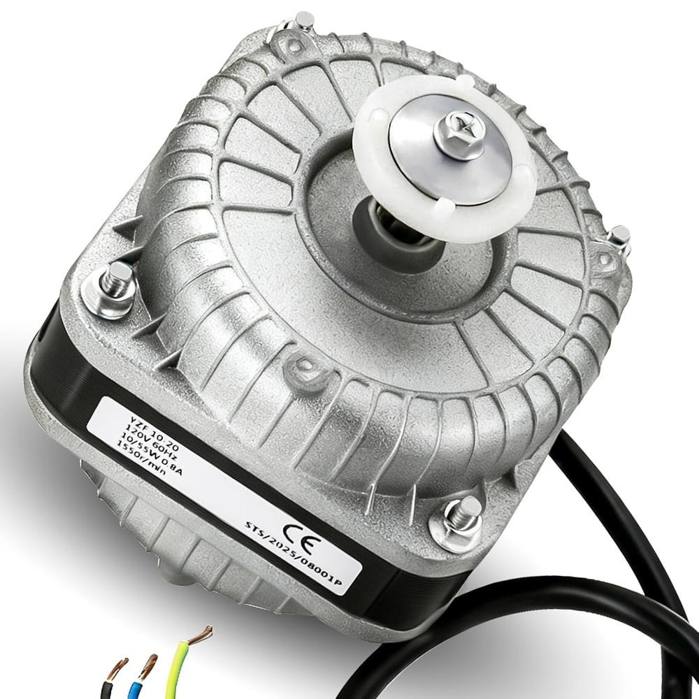 YZF10-20 Condenser Fan Motor AC 120V 60Hz 1550Rpm 10/55W 0.8A Electric Shaded Po