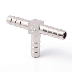 Stainless Steel 5/16″ Hose Barb Tee 3 Way T Shaped Co2 Splitter with clamps C287