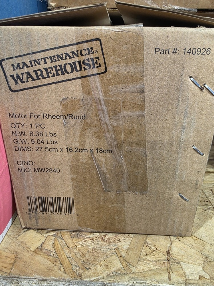 Maintenance Warehouse Motor For Rheem/Ruud Replacement Part MPN 140926