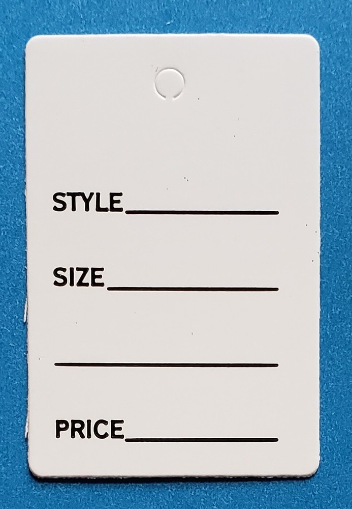 1000 White Garment Merchandise Price Tags Jewelry Coupon Card 1 7/8″ x 1 1/4″