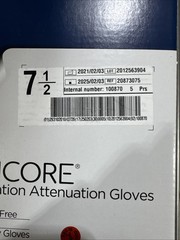 *5-Pairs* Ansell Encore Radiation Attenuation PF Gloves Size-7.5 Latex 20873075