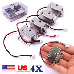 4PCS DC 12V Electric Lock Iron Security Assembly Solenoid Door Cabinet Drawer US