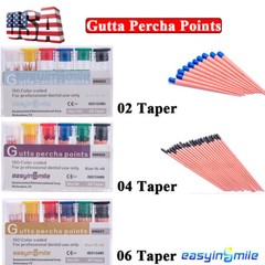 Dental Gutta Percha Points for Root Canal Endodontic Treatment .02/.04/.06 Taper