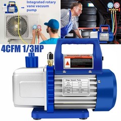 4 CFM 1/3HP Air Vacuum Pump HVAC Manifold Gauge Set AC A/C Refrigeration Kit US