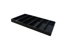 Heavy Duty Jet-Stone 2 Compartment Stackable Plastic Tray Organizer Black/White