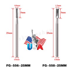 Dental Surgical 25mm SURG Carbide FG Burs for High Speed Handpiece FG556/FG558