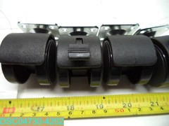 QTY=4: TWIN CASTER WHEEL’S 2 LOCKING 2-1/4″H X 1-1/2″OD PLATE 1-1/2″ W X 1-1/2″L