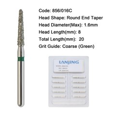 Dental Diamond Burs Pear Round End Taper Barrel FG Medium Coarse Fine High Speed