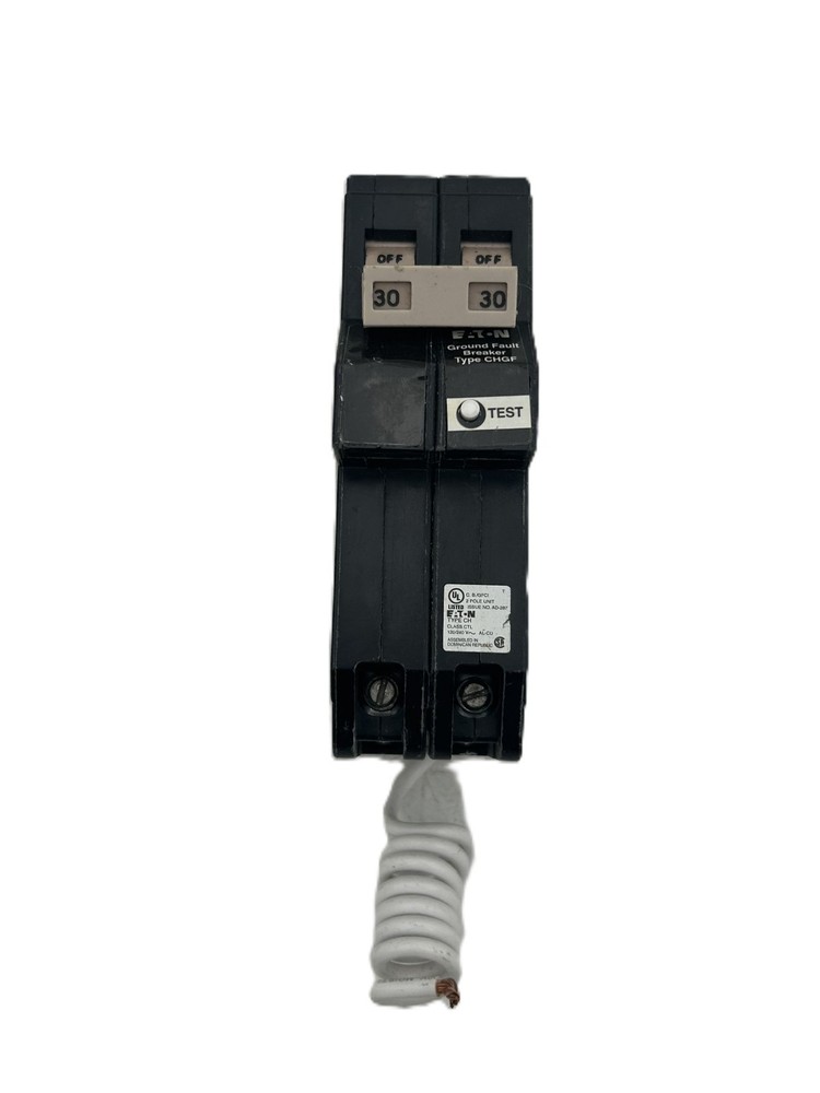 Used Eaton CHN230GF Ground Fault Circuit Breaker 30A 2-Pole 120/240VAC