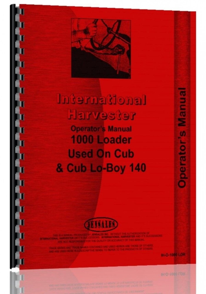 IH International 1000 Loader Owners Operators Manual Attachment