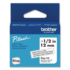 Brother P-Touch BTAG135 0.47 in. x 13.1 ft. P-Touch BTAG Label Tape WT on CL New