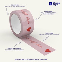 Handwritten Heart Decorative Tape – 1.88″ x 110 Yards, Water-Resistant & Strong!