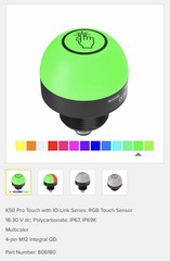 Banner K50PTKQ Pro Touch IO-Link RGB Multi-Color Touch Sensor 18-30V 806180