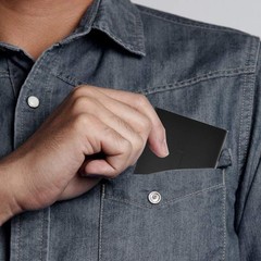 SENHAI 2 Pcs Business Card Holders, Professional Thumb-Drive Medium, black