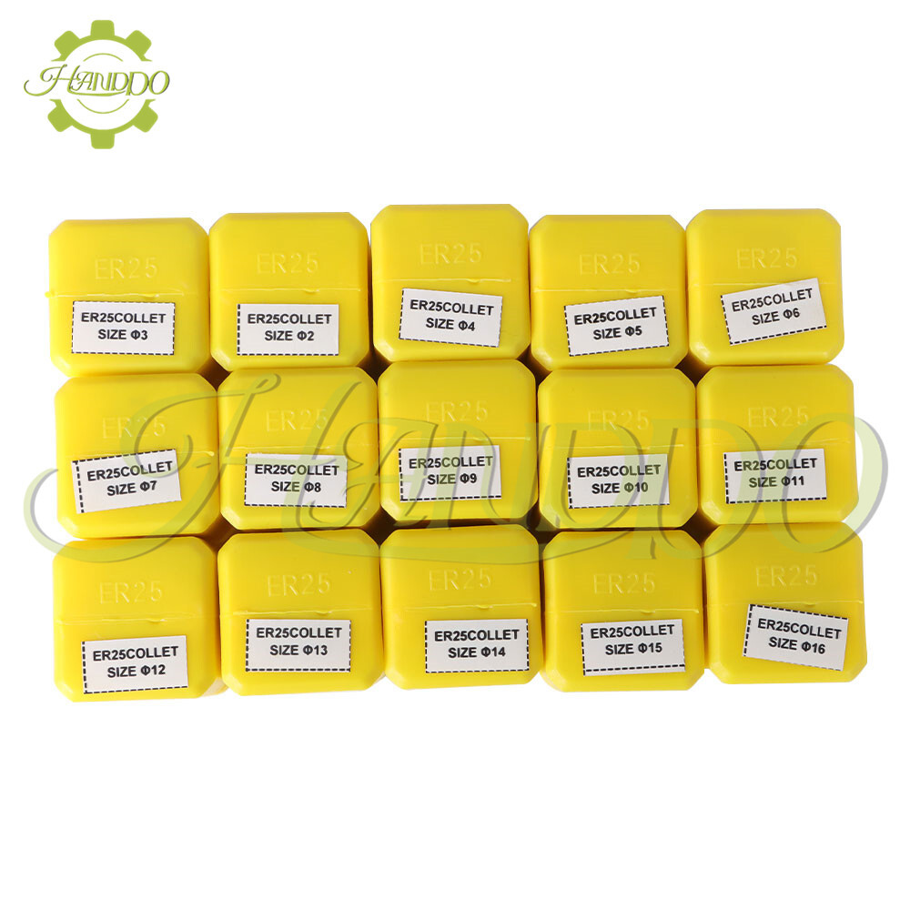 15Pcs ER25 Spring Collet Set For CNC Engraving Machine Milling Lathe 2MM -16MM
