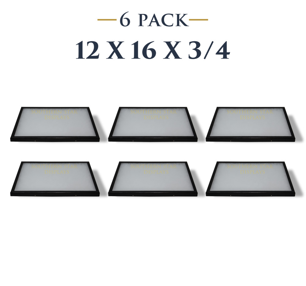 6 Pack of 12 x 16 x 3/4 Riker Display Cases Box for Collectibles Jewelry & More