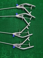 4pc Laparoscopic Needle Holder Curved Jaw Right & Left Hand 5mmx330mm Reusable