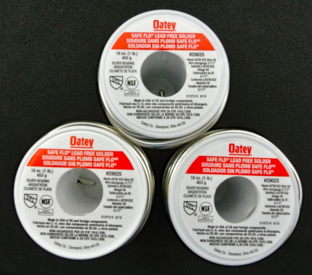 Oatey 29025 Safe Flo Silver Lead-free Plumbing Solder Three 1 lb