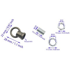 HAJXZH 2 PCS Light Fixture Hooks M10 Lighting Fixture Ring Nut Bronze Hanging…