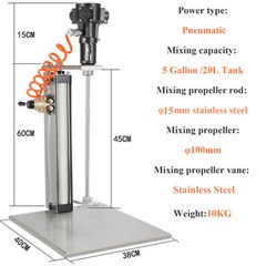5 Gallon/20L Tank Pneumatic Tank Barrel Paint Mixer Stand Agitator Mixing Beater