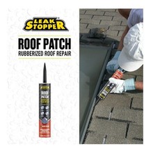 (2 pack) Leak Stopper Roof Patch, Black, 10 oz Tube