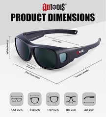 IR 5.0 Welding Glasses, Wrap-around Welding Goggles, Anti-scratch Welding Len…