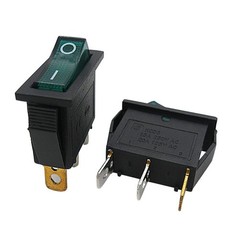 6 PCS AC110V/120V Rocker Switch Green Light Toggle SPST 3 Pin MXU3101NG
