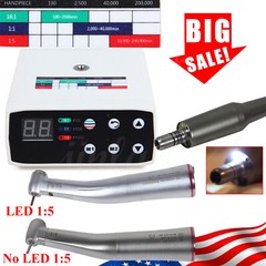 NSK Ti-MAX X95L Style Dental 1:5 LED Fiber Optic Contra Angle Handpiece Red Ring