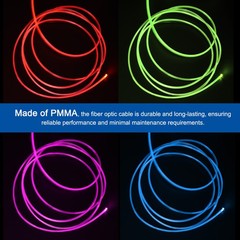 550Pcs 13ft PMMA Mixed Fiber Optic Cable Strands 0.03″ Side Glow LED