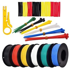 24AWG Hook Up Wire Kit Silicone Coated Wire 6 Color Spools Tinned Stranded New