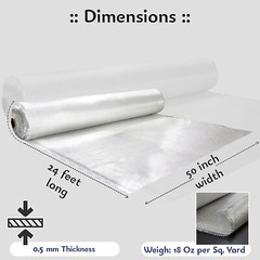 Fiberglass Cloth, 18 Oz, 50″ x 24′ / 8 yard – Fiber Glass Woven Roving Cloth