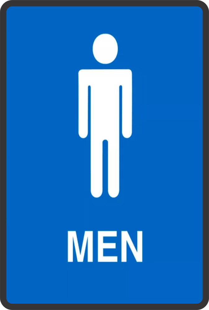 Blue Men’s Room Metal Bathroom Sign 8″ x 12″ or 12″ x 18″ Sizes