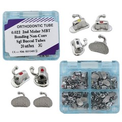 80pcs Tubos de ortodoncia Orthodontic Buccal Tubes MBT 022 2nd Molar Tube 3G