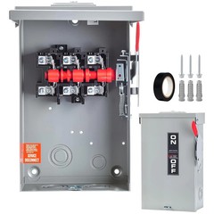 60 Amp Disconnect Switch 3 Pole 110/240V, Non-Fusible Safety Switch, Indoor&Outd