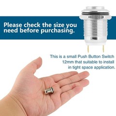 Zorfeter 6 Pcs 12mm Momentary Push Button Switch 2 (1/2 inch), Silver