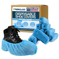 100 Pack Disposable Non‑Woven Shoe Covers Waterproof Booties for Floor Protectio