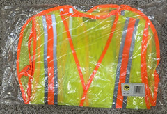 Orange Stripe / Yellow Reflective Sleeveless Traffic Safety Vest 8028C -One Size