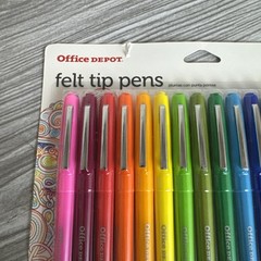 Office Depot Felt Tip Pens, Medium Point, Assorted, 16 Pack Pink Black 1.0mm