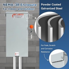 100A Manual Transfer Switch for Generator, 24000W General-Duty Double-Throw
