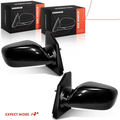 Pair Power Door Mirrors Black 2003-2008 Toyota Corolla Non-Heated Non-Folding