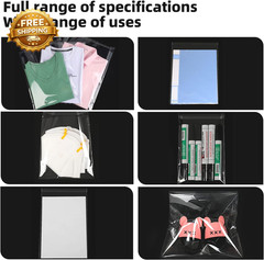 Clear Resealable Bags for Packaging Shirt 10X14 In, 100 Pcs