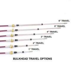 3 Series Push-Pull Cable, Bulkhead Hubs, 10-32 Rods, (choose travel option)