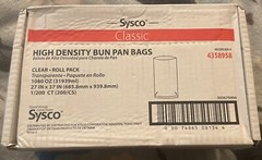 Sysco High Density Bun Pan Bags 27in x 37in 1/200 (200/CS) #4358958