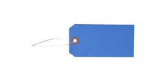 100 – 4 3/4″ x 2 3/8″ Blue Inventory Tags Strung with ELASTIC Stretchable String
