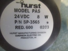 Hurst Model: PAS Gear Motor. Part Numbr: SP-3565. New Old Stock