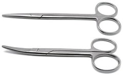 Scissors Straight & Curved Metzenbaum Blunt 6″ Kelly Sharp 7″ Surgical Set of 4