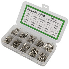 200PCS 10-Value Crystal Oscillator Assortment Kit 4MHz to 27.145MHz