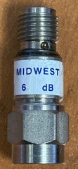 Midwest Microwave 451-6 dB DC-18GHz 10dB Attenuator SMA style