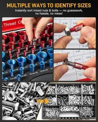 66-Piece Precision Nut and Bolt Thread Checker Kit for SAE and Metric Sizes