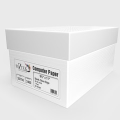 Continuous Computer Paper 9.5″ x 11″ Blank White Clean Edge 20 lb, 2400 Sheets